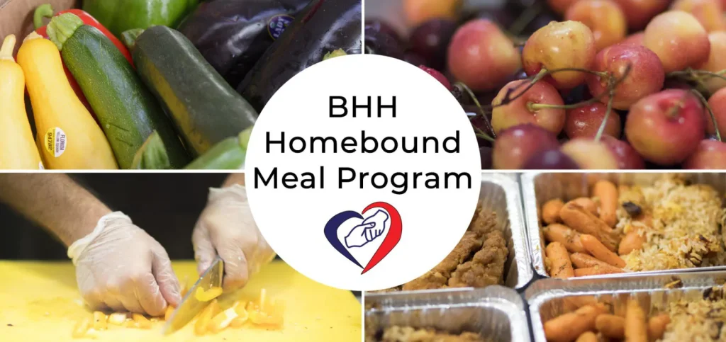 Fresh produce and prepared hot meals in take-away containers