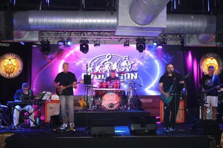 The band performing at Rock the Relief
